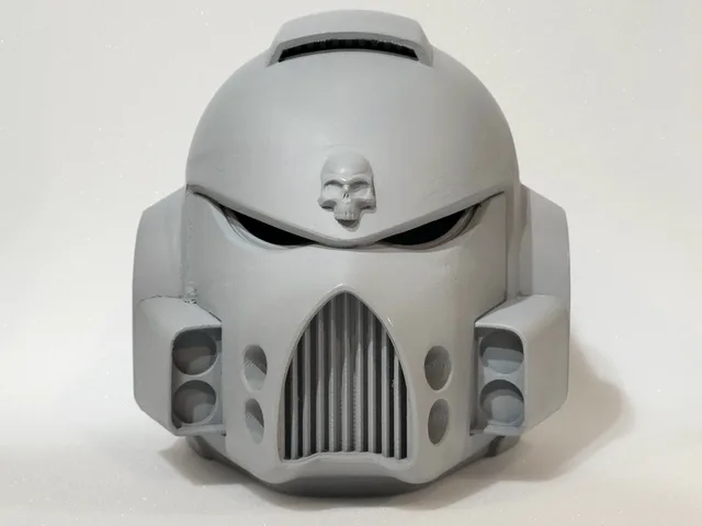 Primed space knight helmet, front view
